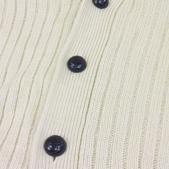 John Blair Men Cable Knit Sleeveless Sweater Vest Button Front 2 Pockets Cream L - Picture 3 of 12
